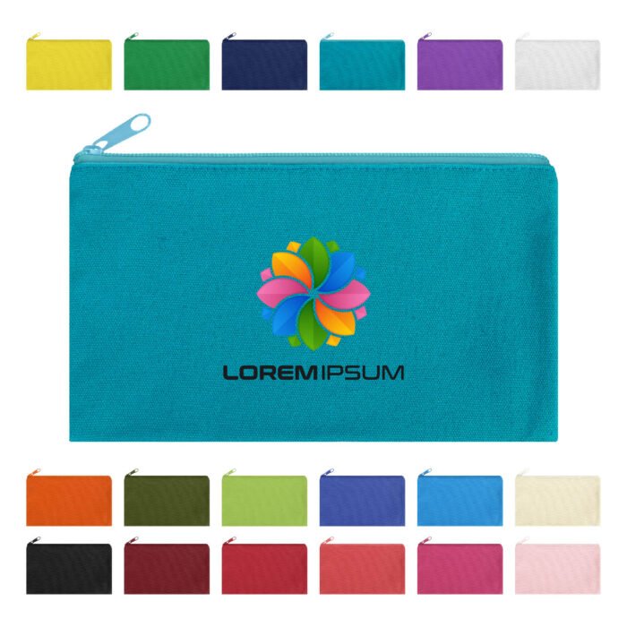 Compact Canvas Zippered Makeup Pouch - Image 2