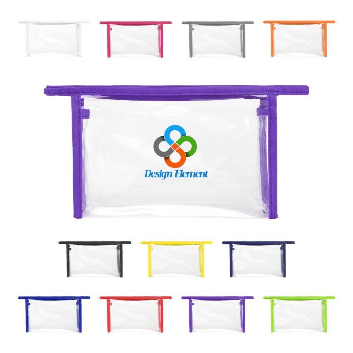 Clear Makeup and Toiletry Zippered Pouch - Image 2