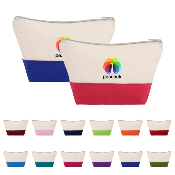 Two-Tone Zippered Canvas Pouch - Image 2