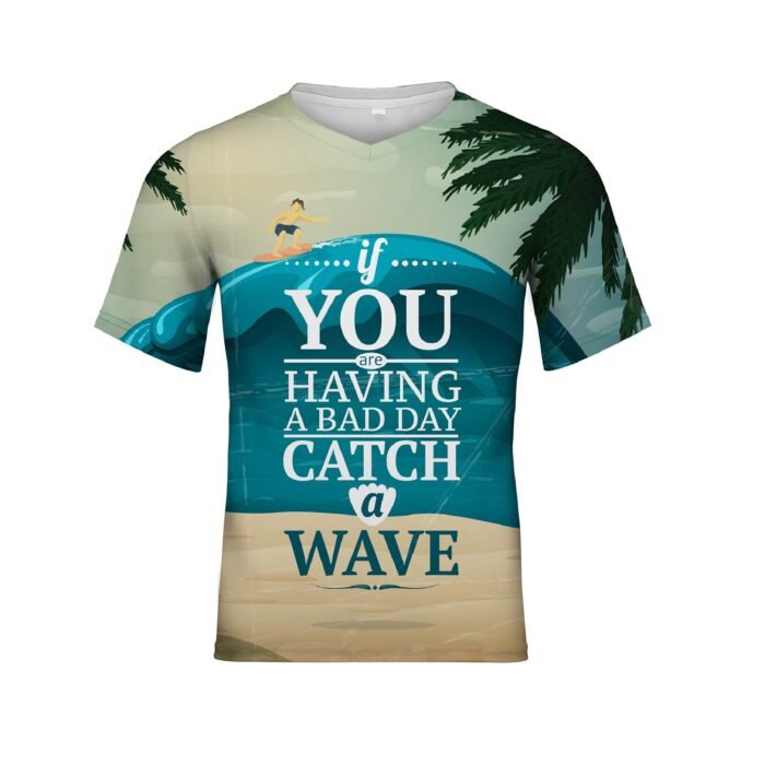 Full Color V Neck Milk Silk T-Shirt - Image 2