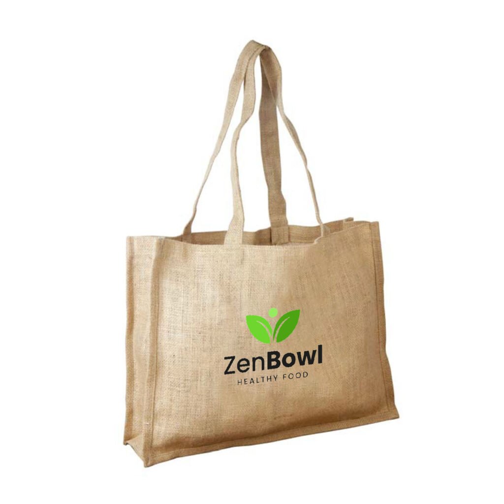 Unlaminated Jute Shopping Bag with Self Handles