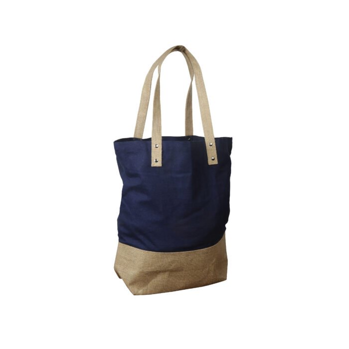 Cotton Tote Bag with Jute Trim & Handles - Image 4