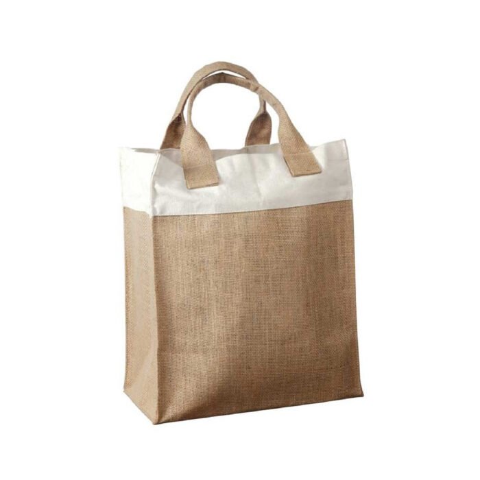 Mini Jute Gift Bag with Colored Cotton Trims and Self Handle - Image 3