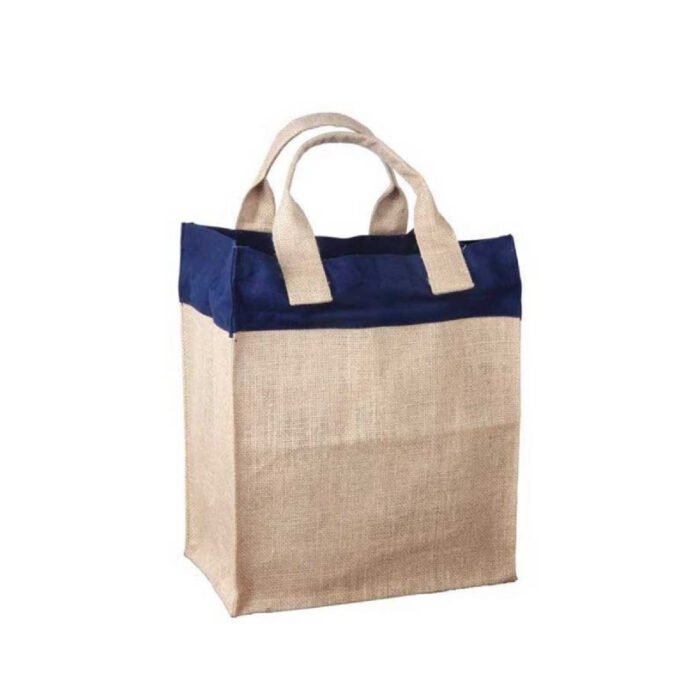 Mini Jute Gift Bag with Colored Cotton Trims and Self Handle - Image 4