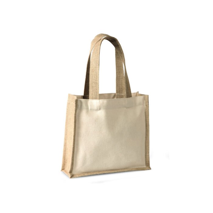Cotton Gift Bag with Jute Accents and Self Handles - Image 2