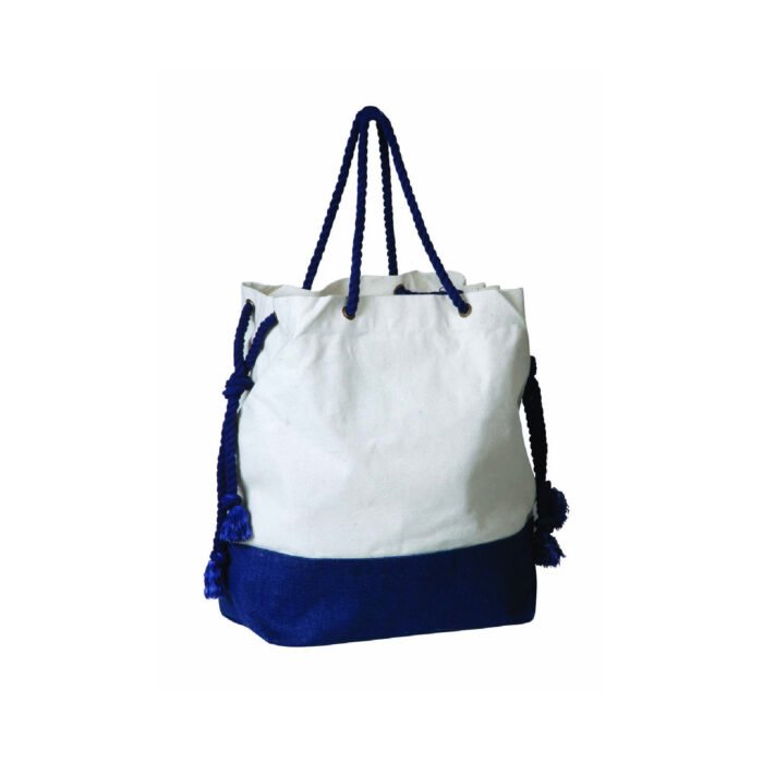Jute/Cotton Drawstring Tote Bag - Image 5