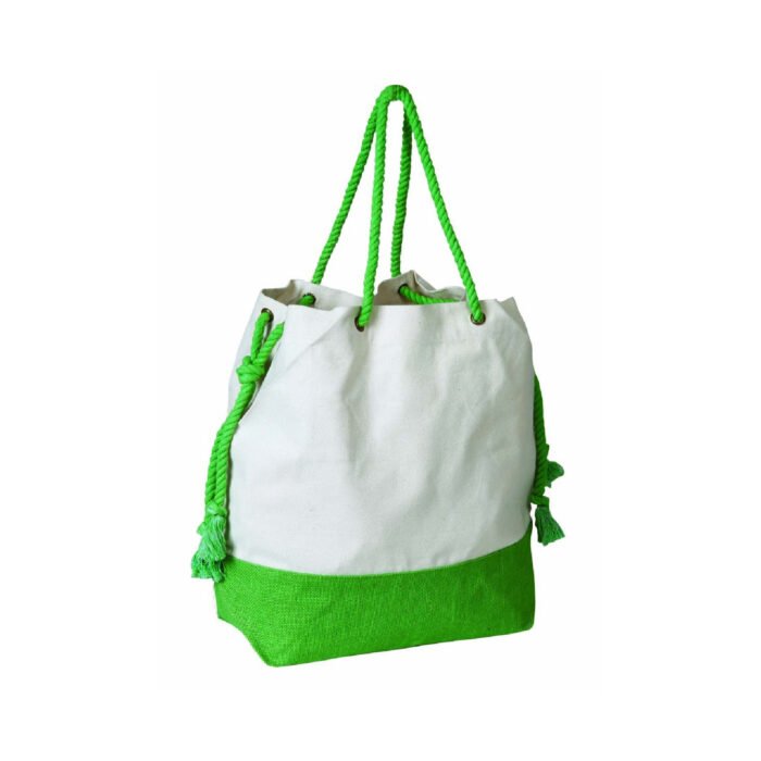 Jute/Cotton Drawstring Tote Bag - Image 3