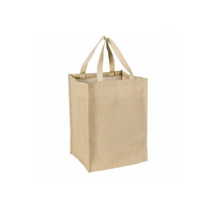 Jute Grocery Tote with Cotton Webbed Handles - Image 2