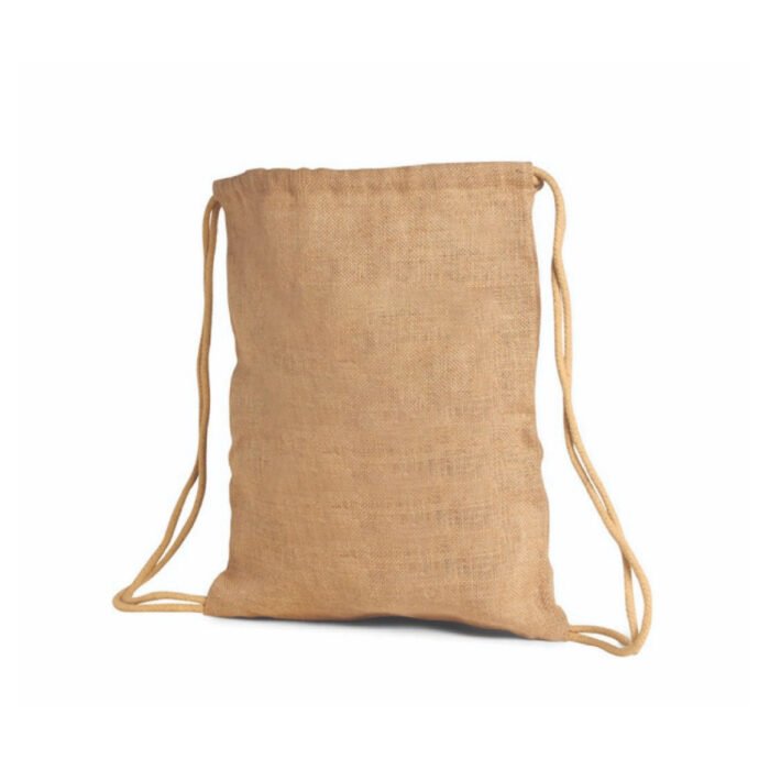 Jute / Burlap Drawstring Backpack - Image 2