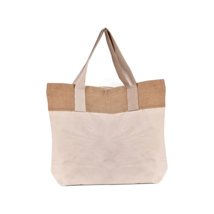 Large Shopping Bag with Natural Jute Cotton Gusset - Image 3