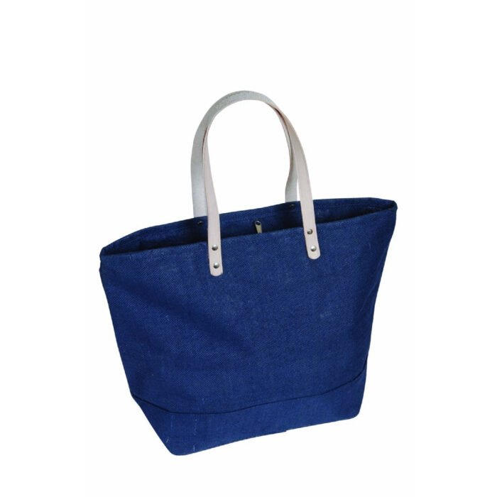 Jute Tote Bag with Leather Handles - Image 4