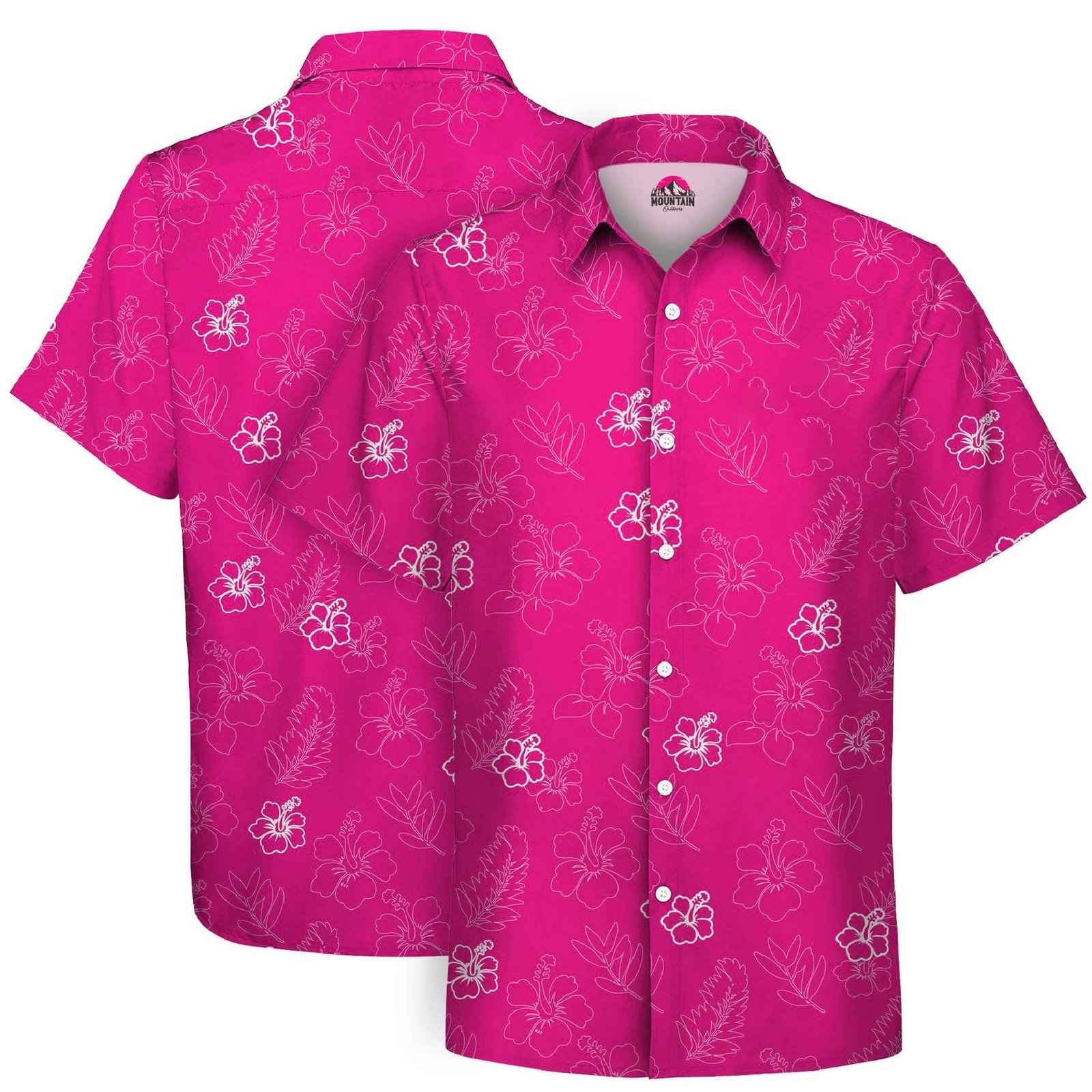 Men’s Stretch Poly Full Button Hawaiian Shirt - Image 4
