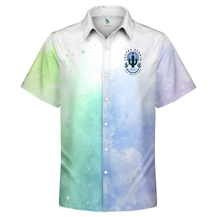 Men’s Stretch Poly Full Button Hawaiian Shirt - Image 5