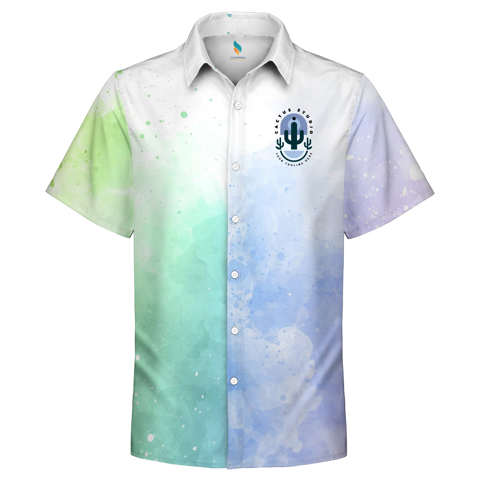 Men’s Stretch Poly Full Button Hawaiian Shirt - Image 5