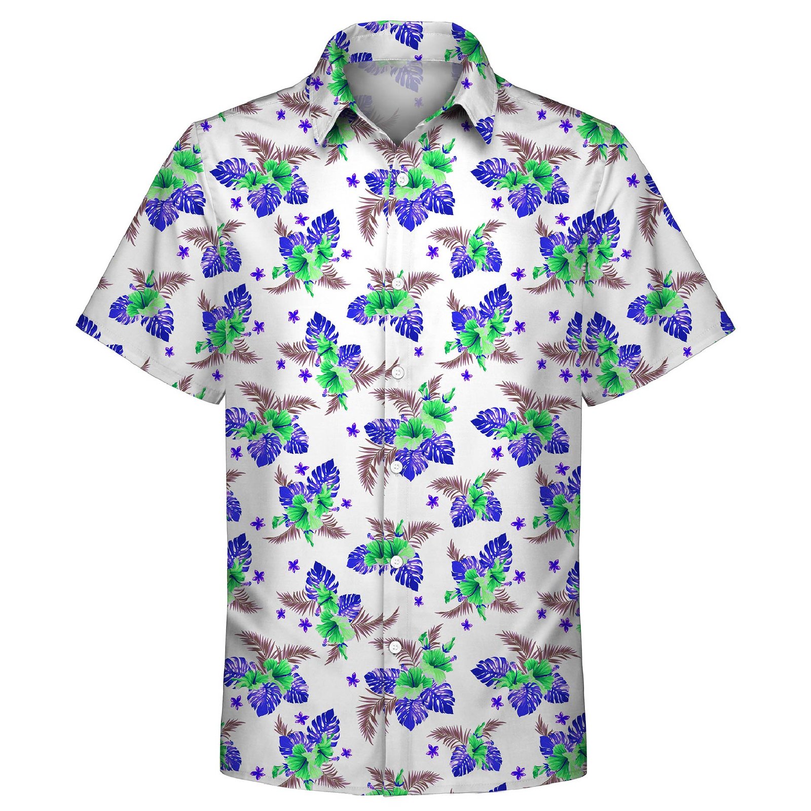 Men’s Stretch Poly Full Button Hawaiian Shirt - Image 6
