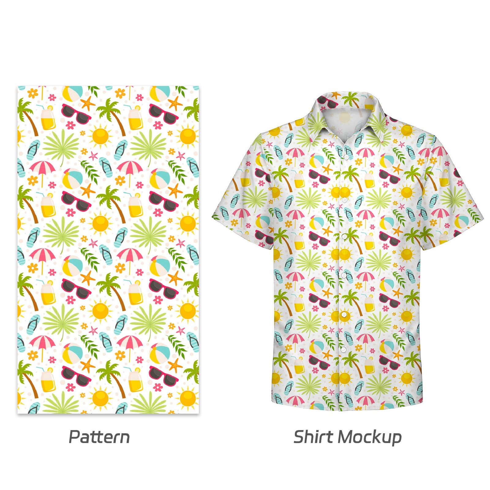 Men’s Stretch Poly Full Button Hawaiian Shirt - Image 2