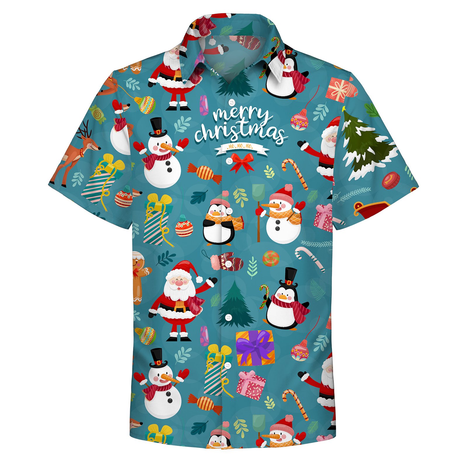 Men’s Stretch Poly Full Button Hawaiian Shirt - Image 3