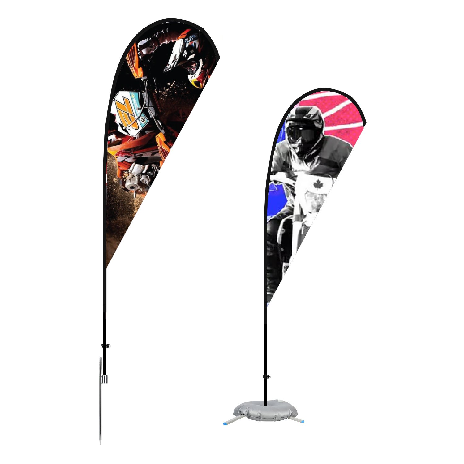 11' Double-Sided Teardrop Flag with Stand