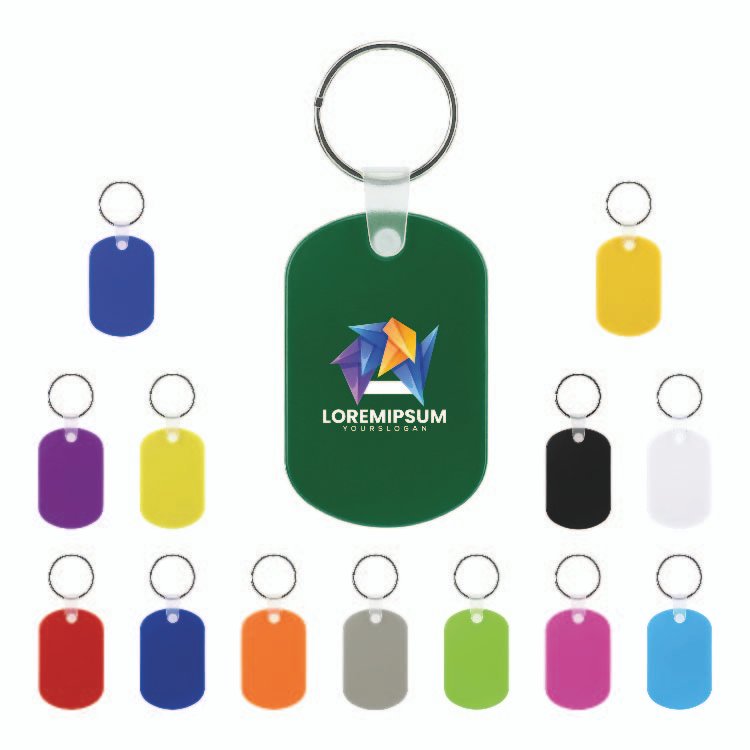 PVC Oval Vinyl Keychain with Snap Clip