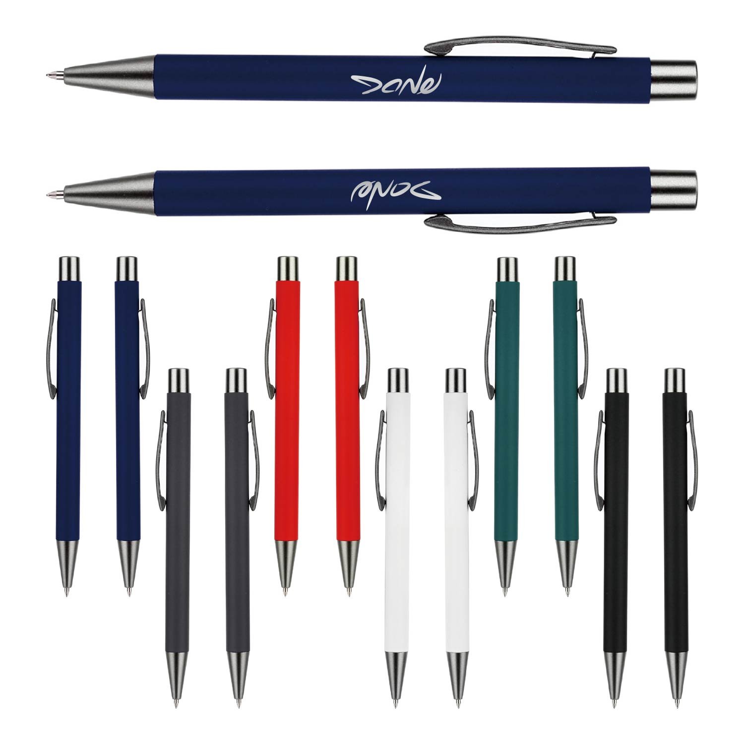 Custom Rubber Finish Metal Pen - Image 2